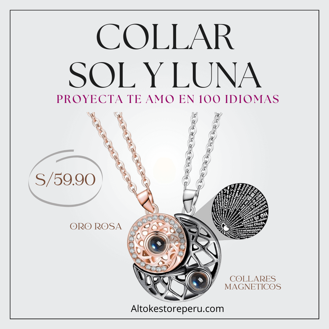 COLLAR SOL Y LUNA | PROYECTA TE AMO EN 100 IDIOMAS