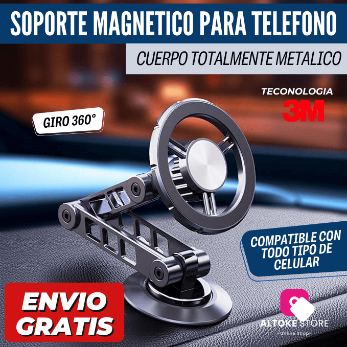 SOPORTE MAGNETICO PARA TELEFONO 360° (CUERPO METALICO) | ENVÍO GRATIS