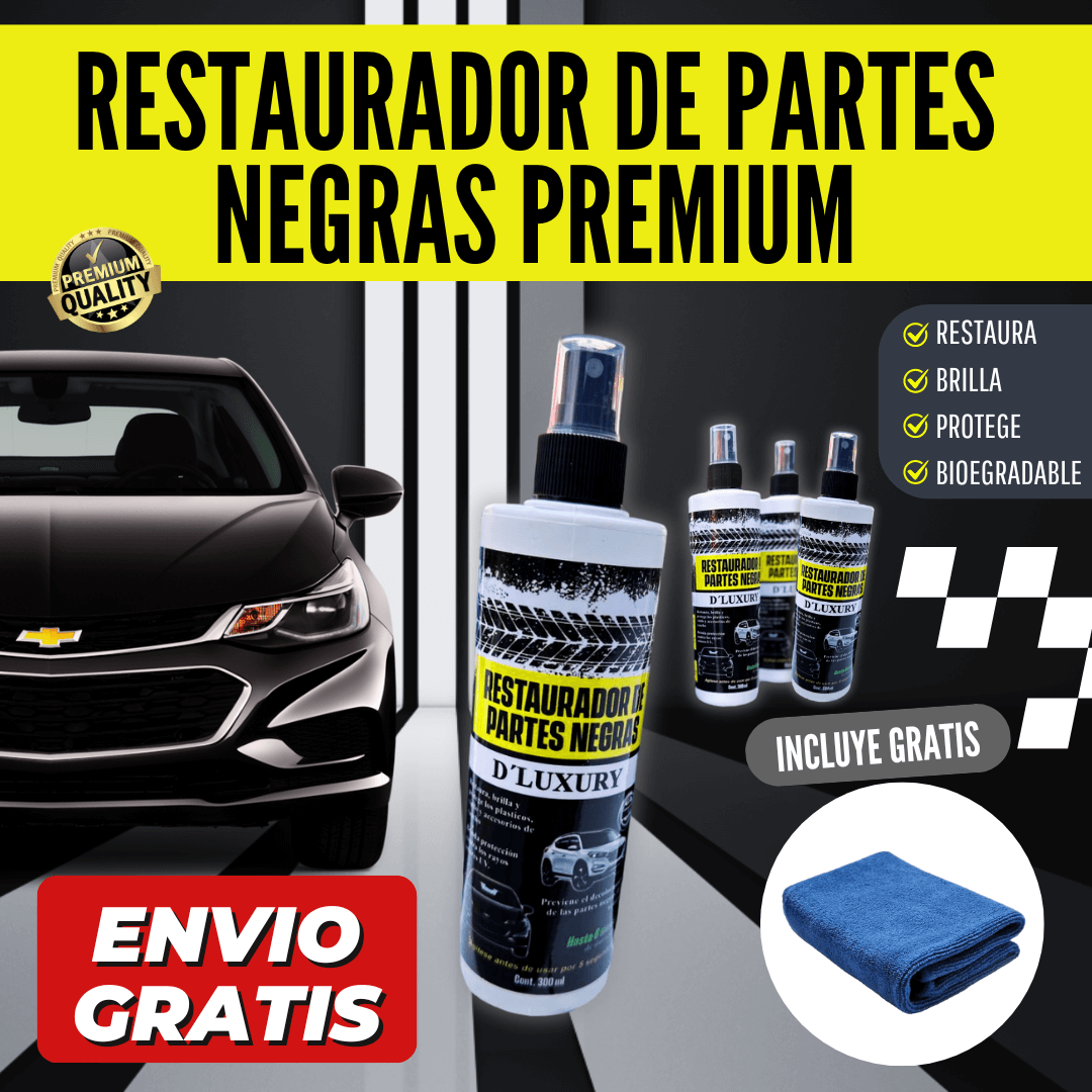 RESTAURADOR DE PARTES NEGRAS PREMIUM 300 ML | ENVÍO GRATIS