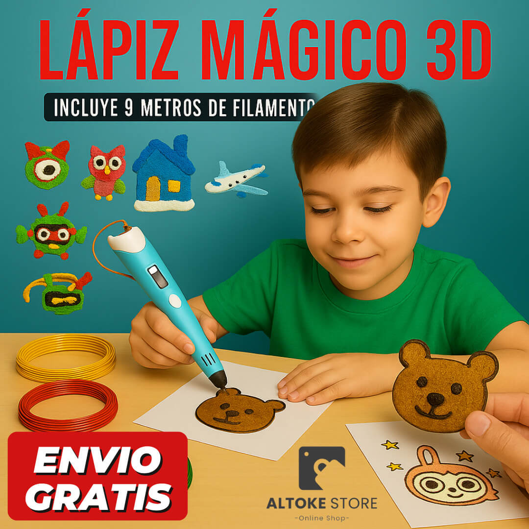 SET LAPIZ MÁGICO DE IMPRESIÓN 3D + 3 FILAMENTOS | ENVÍO GRATIS