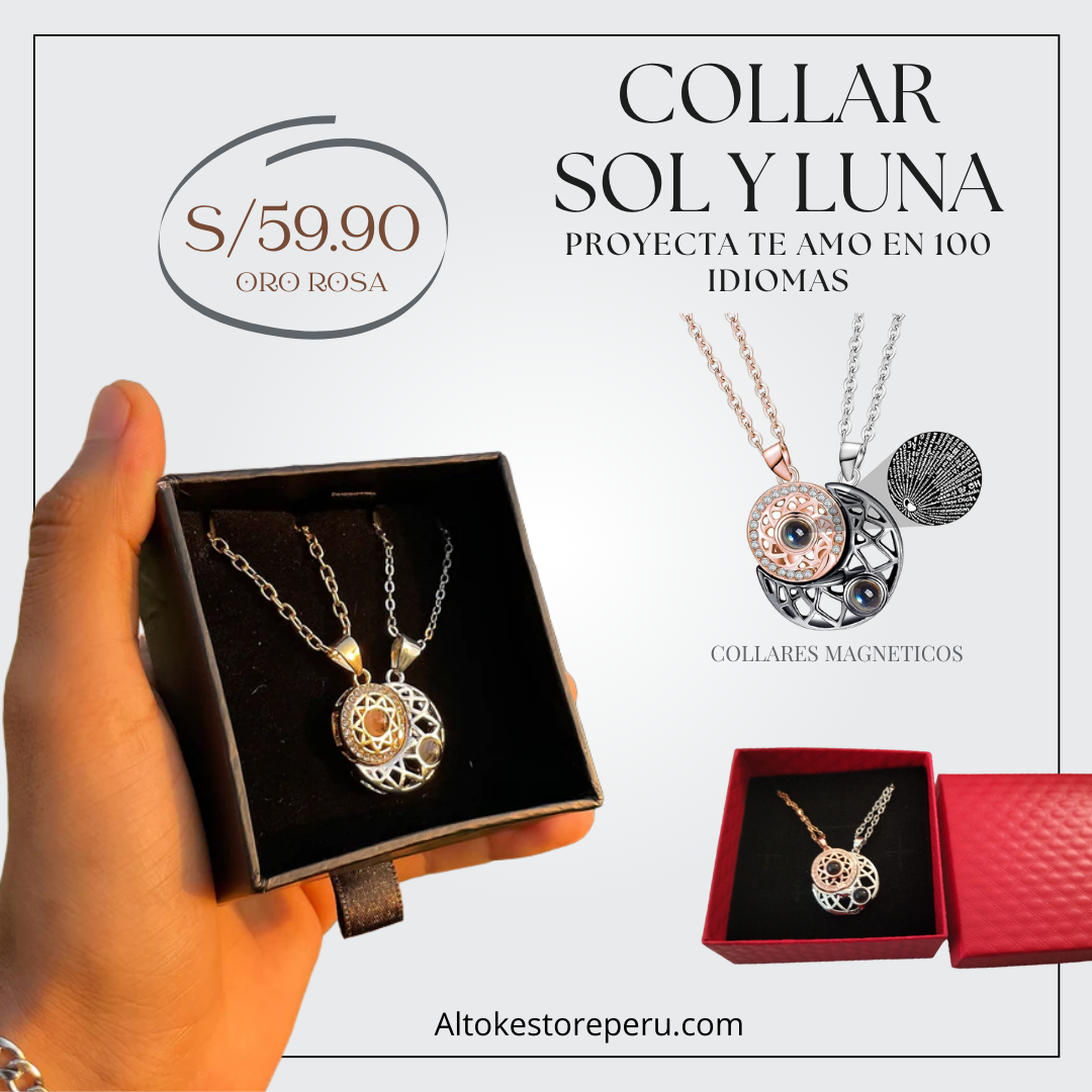 COLLAR SOL Y LUNA | PROYECTA TE AMO EN 100 IDIOMAS