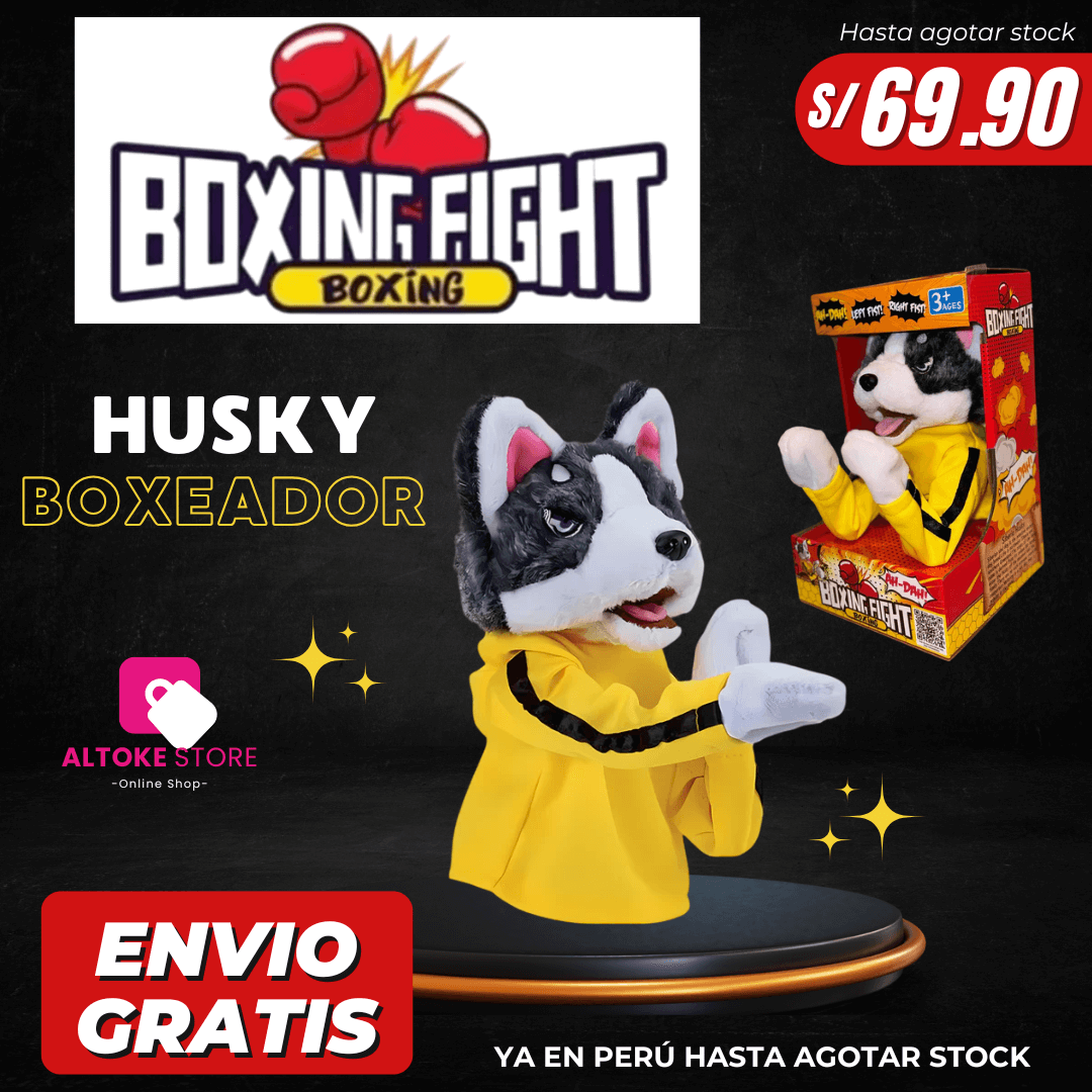 PELUCHE HUSKY BOXEADOR (PROMO NAVIDEÑA) | ENVÍO GRATIS