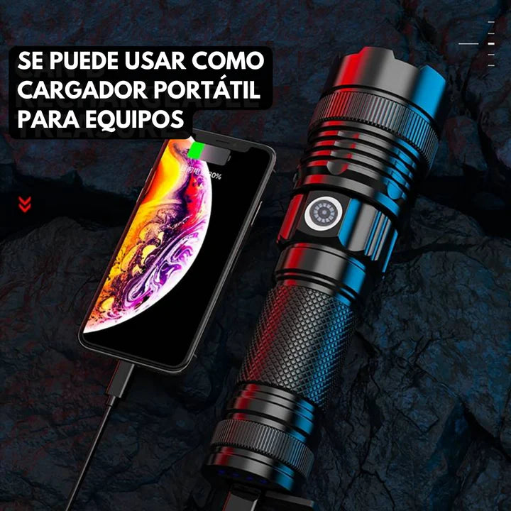 LINTERNA LED SUPER POTENTE 3800 METROS (RECARGABLE)| ENVÍO GRATIS