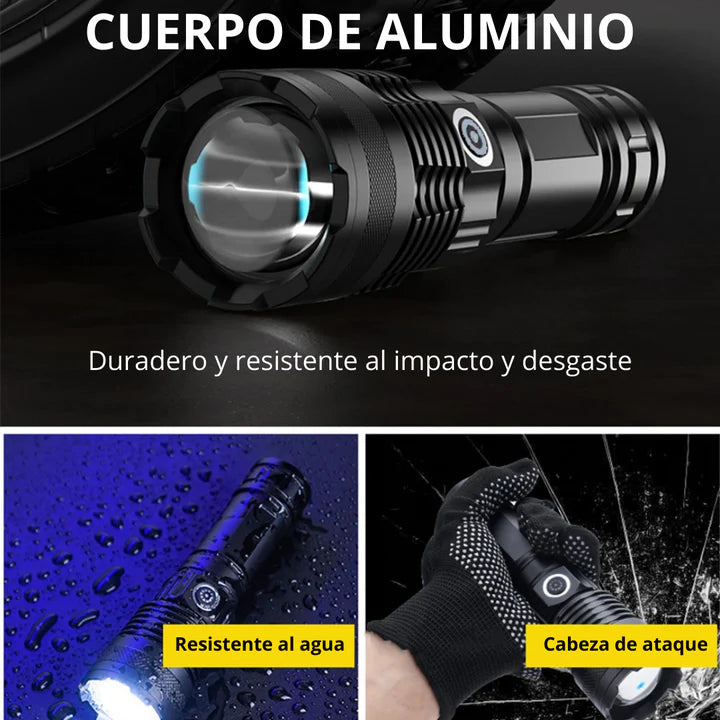 LINTERNA LED SUPER POTENTE 3800 METROS (RECARGABLE)| ENVÍO GRATIS