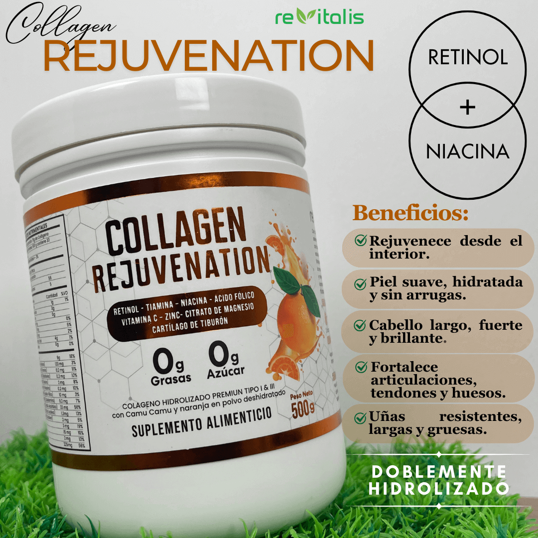 COLÁGENO DOBLEMENTE HIDROLIZADO PREMIUN (COLLAGEN REJUVENATION)| ENVÍO GRATIS
