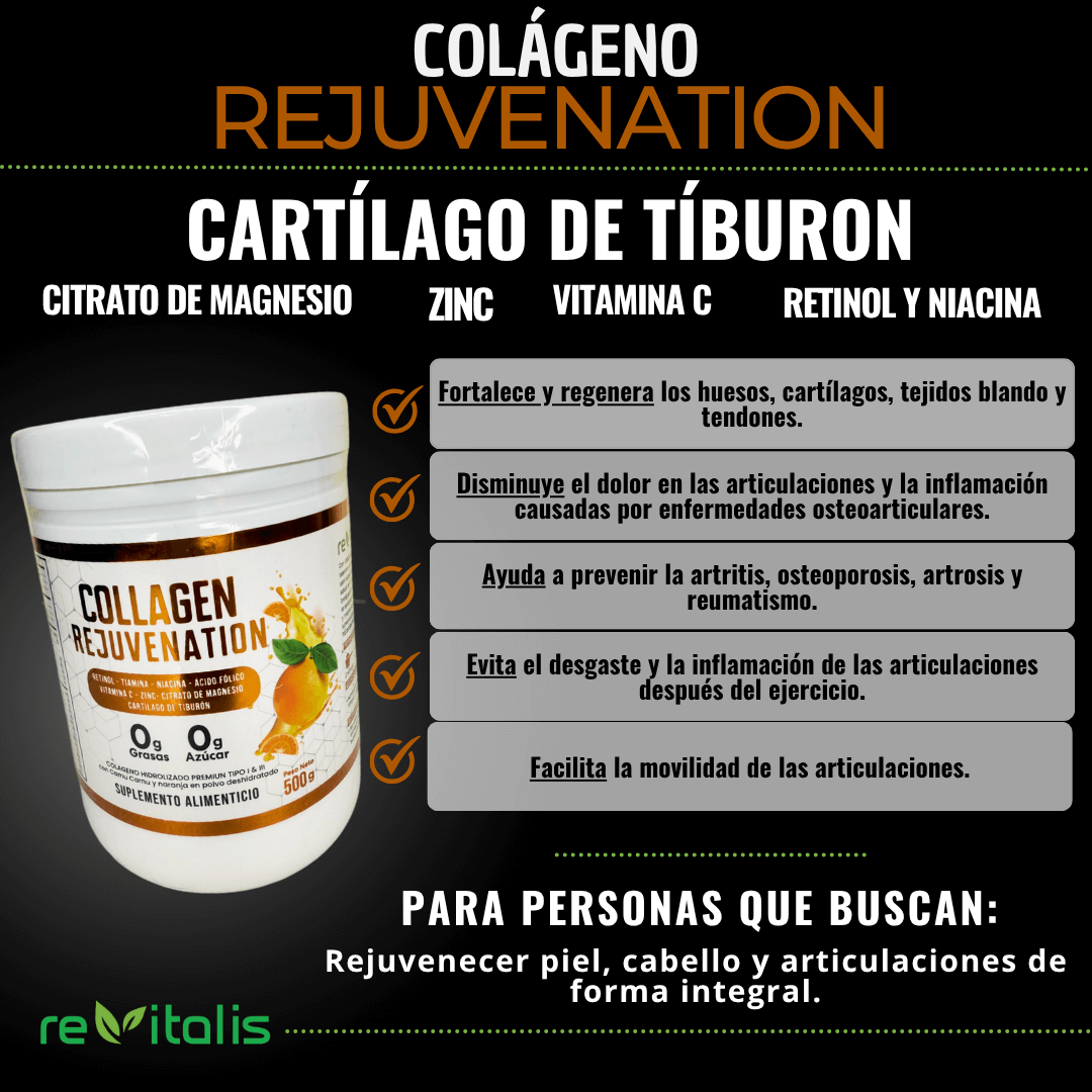 COLÁGENO DOBLEMENTE HIDROLIZADO PREMIUN (COLLAGEN REJUVENATION)| ENVÍO GRATIS