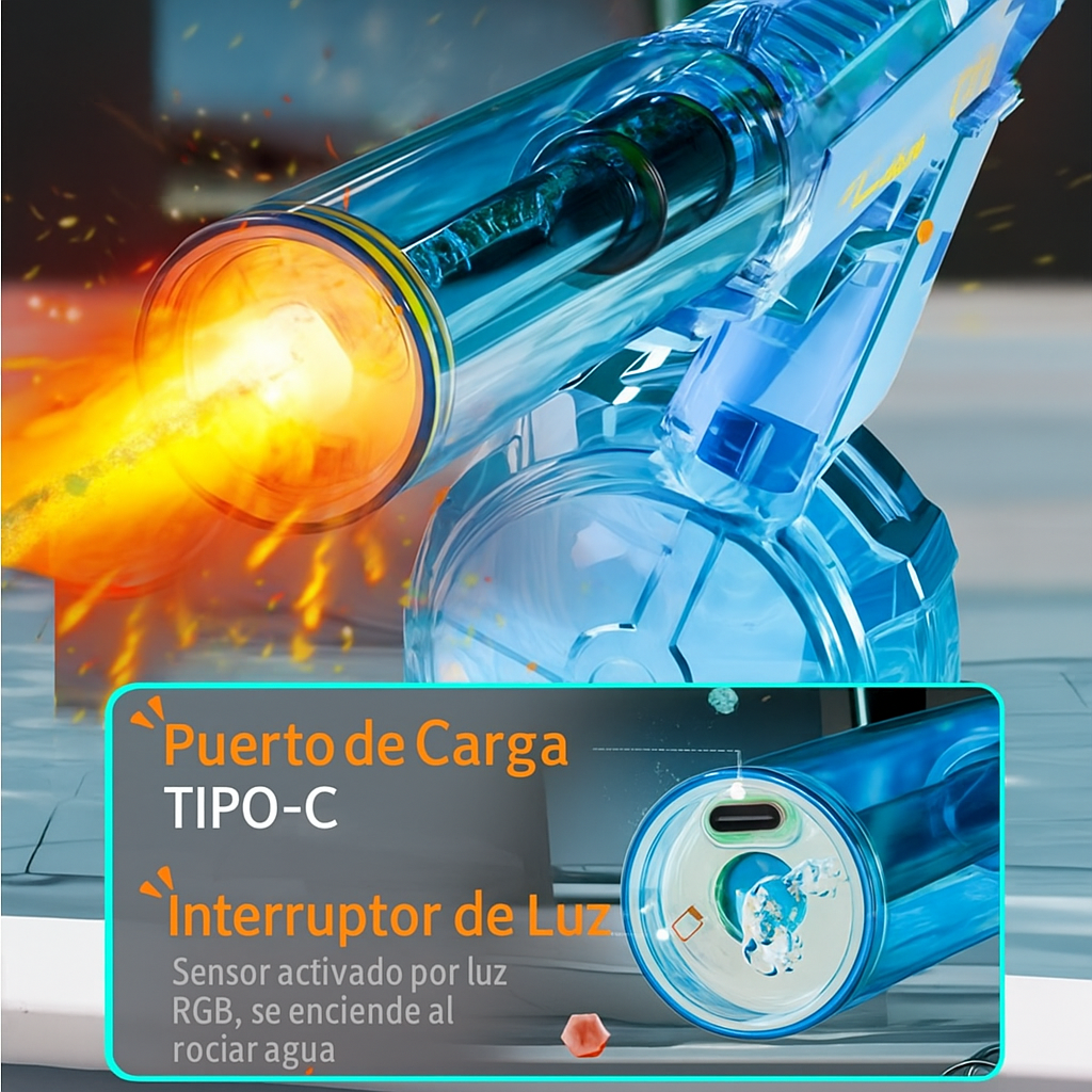PISTOLA DE AGUA ELECTRICA (RECARGABLE + LUCES RGB) | ENVÍO GRATIS