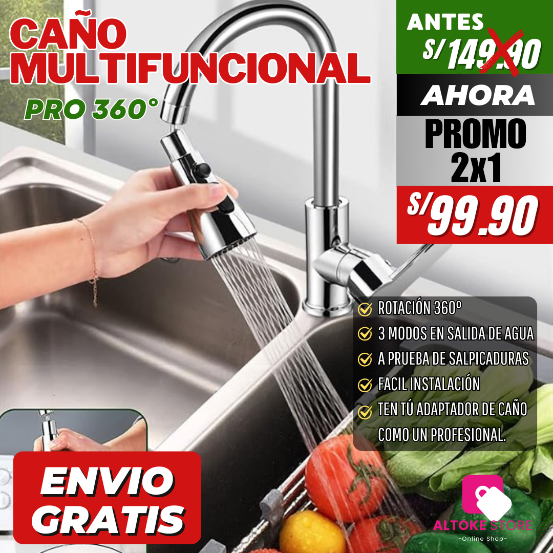 ADAPTADOR CAÑO MULTIFUNCIONAL PRO 360° | ENVÍO GRATIS