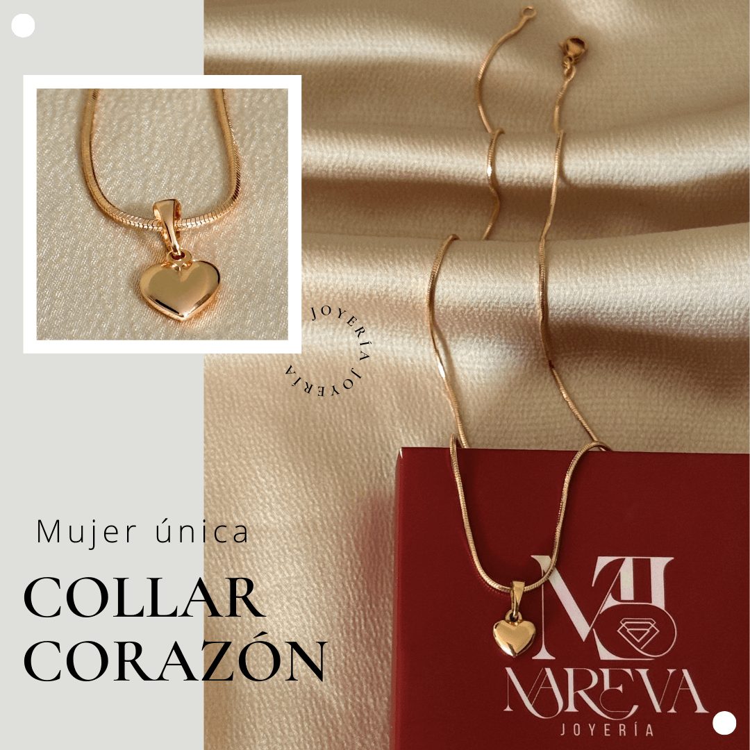 COLLAR CORAZÓN-DOBLE ENCHAPADO EN ORO | ENVÍO GRATIS