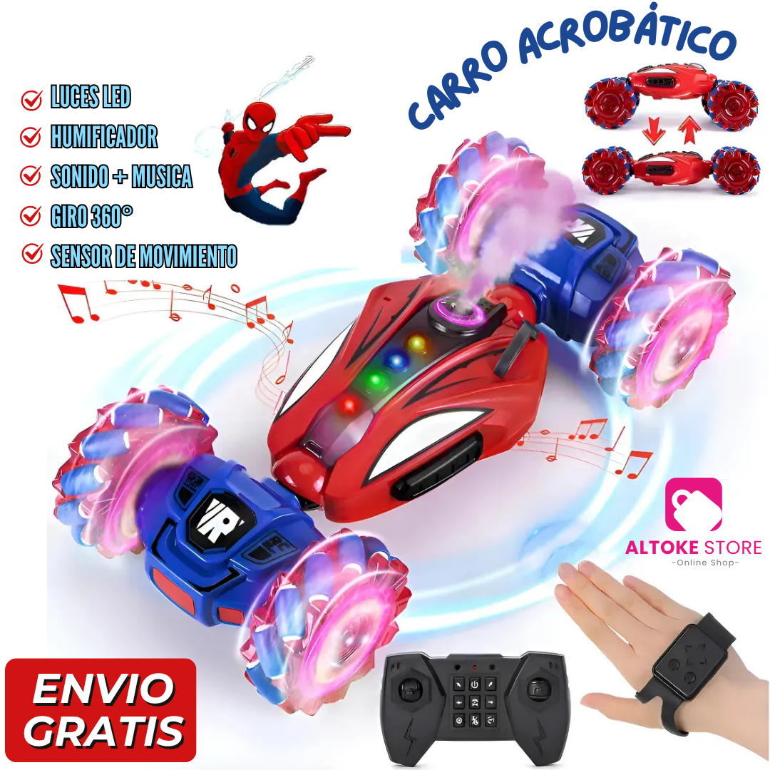 CARRO ACROBÁTICO CON SENSOR DE GESTOS (LUCES LED+ VAPOR DE NIEBLA) | ENVÍO GRATIS