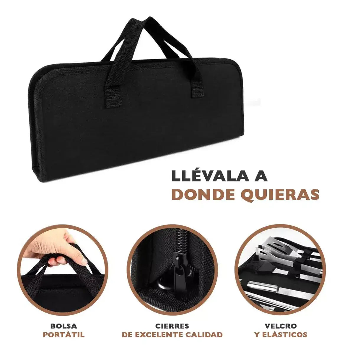 KIT ACCESORIOS Y UTENSILIOS PARA PARRILLA -ACERO INOXIDABLE | ENVÍO GRATIS
