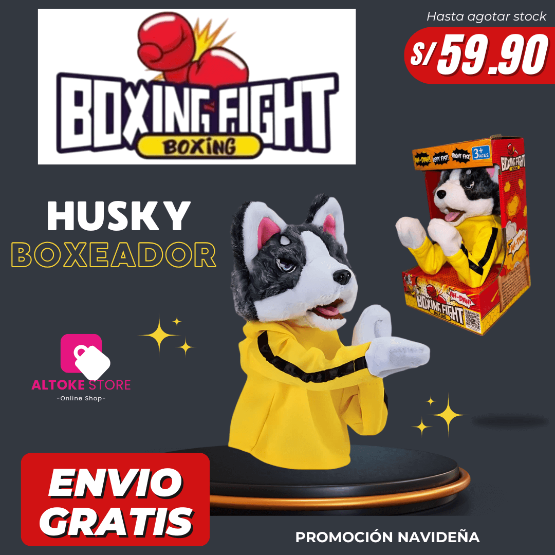 PELUCHE HUSKY BOXEADOR (PROMO NAVIDEÑA) | ENVÍO GRATIS