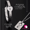 PULSERA CORAZÓN Y COLLAR LLAVE (PAREJAS) | ENVÍO GRATIS