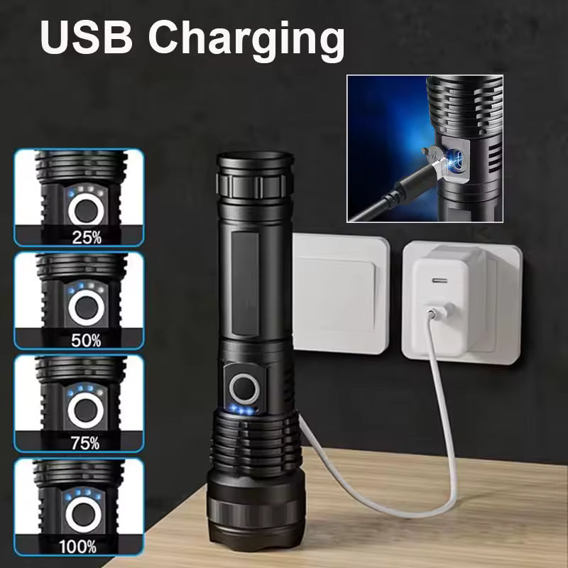 LINTERNA LED SUPER POTENTE 3800 METROS (RECARGABLE)| ENVÍO GRATIS